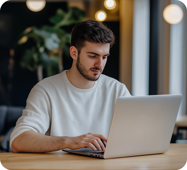 Person working on laptop